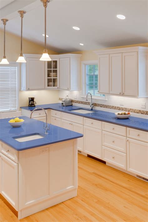 solid blue countertops for kitchens.